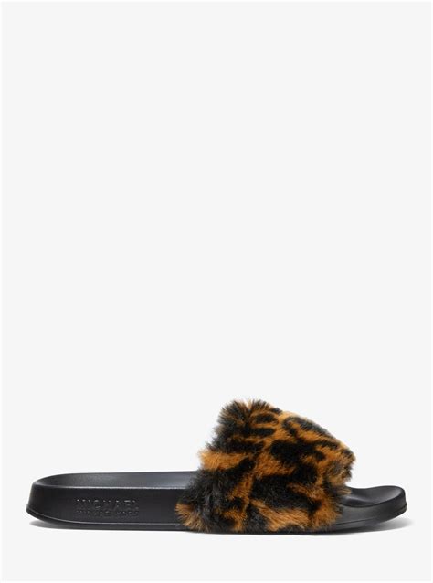 michael kors gilmore fur slides|Gilmore Logo Slide Sandal .